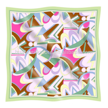 Silk Printed Scarf Geometry Pattern Pure Silk Printed Scarf